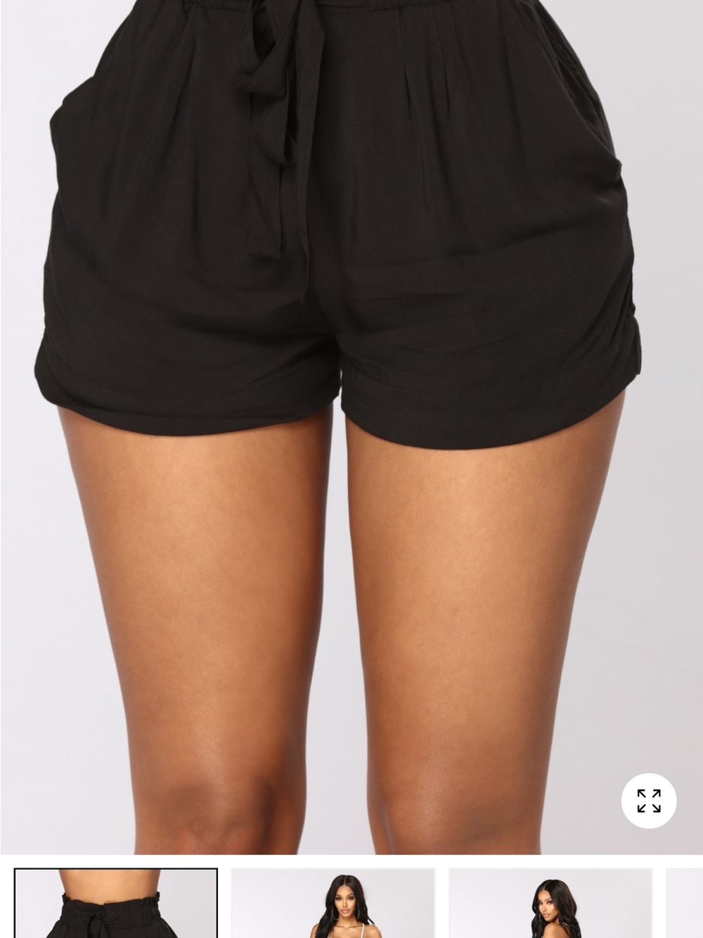 Fashion Nova Black High Waist Drawstring Shorts